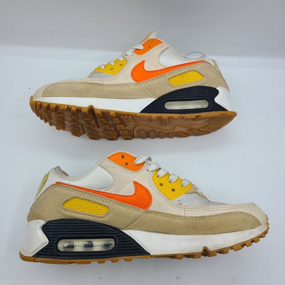 Nike Air Max 90 SE Men Sneaker Shoes Frank Rudy White Orange FB4315-100- Size  8
